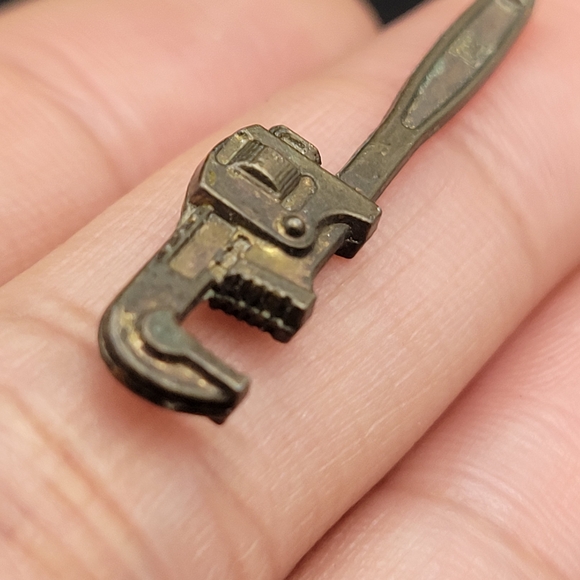 Vintage Brass Miniature Wrench Charm - Picture 5 of 6
